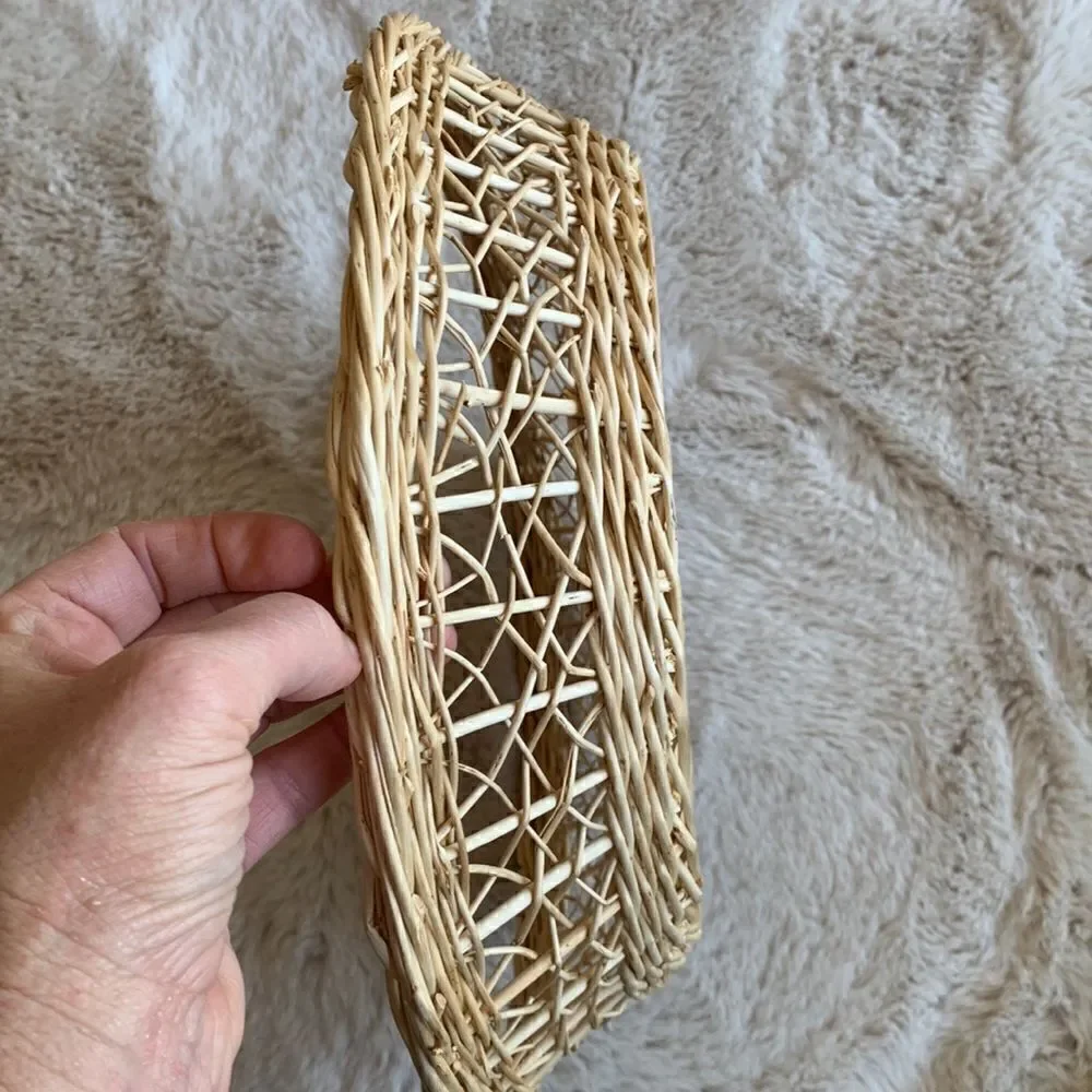 Vintage Basket Plate Wall Decor Natural‎ boho woven Rattan